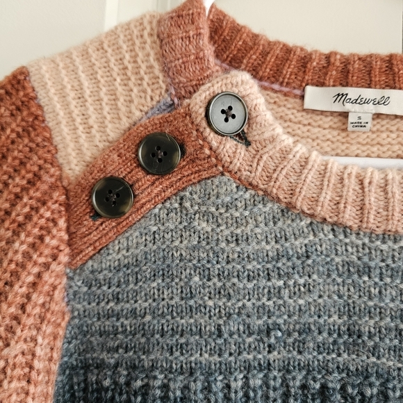 Madewell Space-Dyed Button-Shoulder Pullover Sweater - Picture 7 of 8